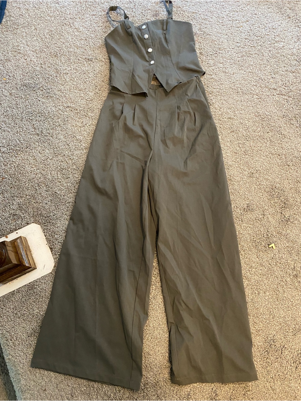 Womens  gray  Wide-Leg Pants and top